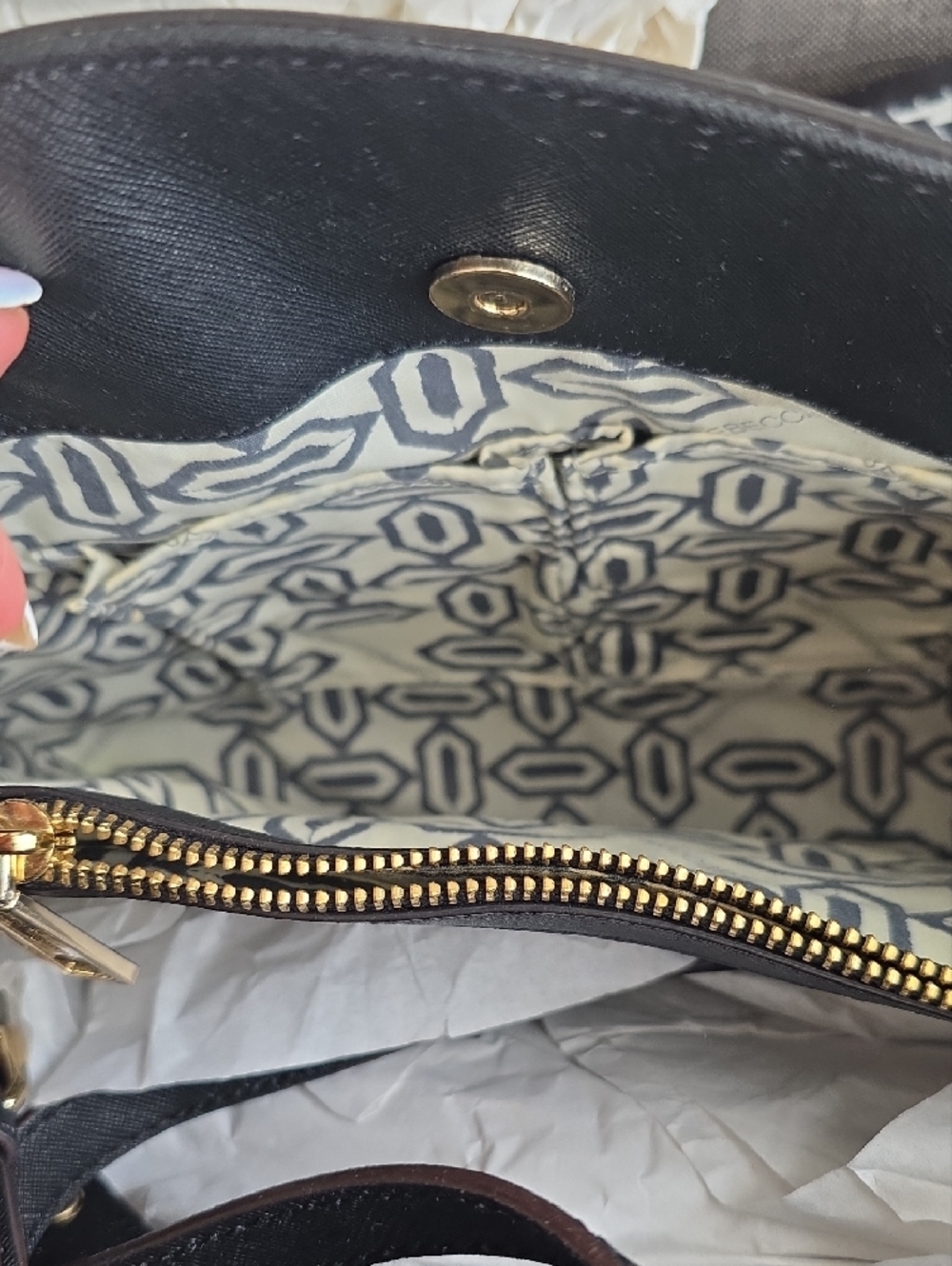 Rebecca Minkoff Black Top-Handle Satchel with Gold Hardware - Picture 6 of 9